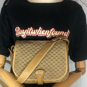 GUCCI Micro GG Monogram Leather and Canvas Single Flap Crossbody Shoulder Bag